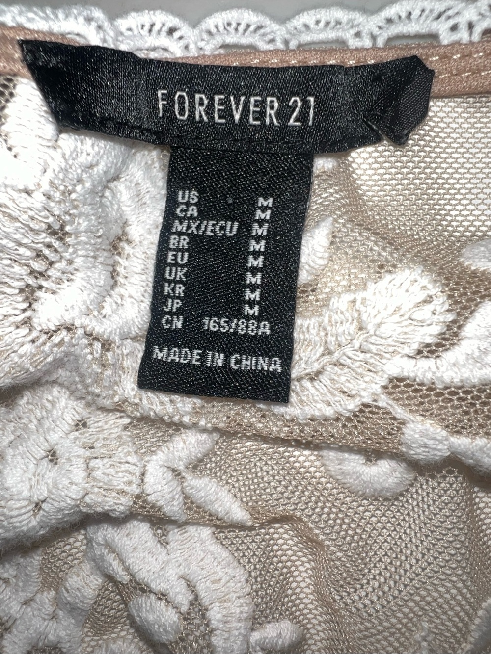 Forever 21 Sheer Lace Embroidered Long Robe Duster Creamsize Medium - Picture 11 of 11